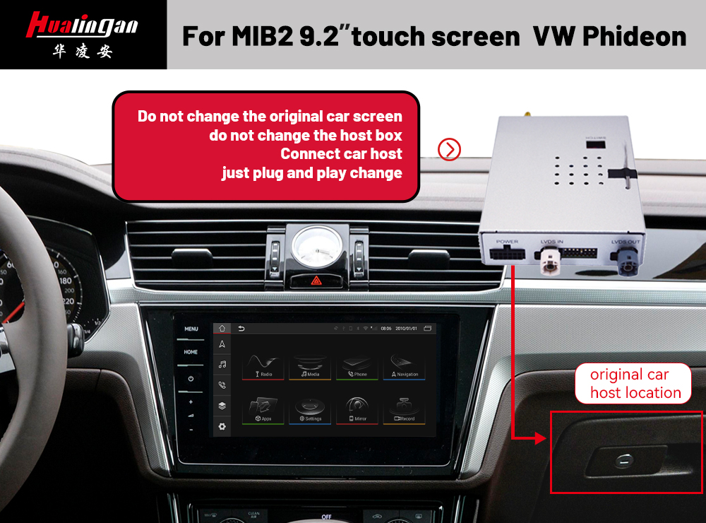 Fullscreen Volkswagen Phideon Wireless Apple CarPlay Android Auto Ai BOX Mirror Android 12 Navigation Google Maps Car Video Interface Wifi Apple in CarPlay 360 Camera Head Units 