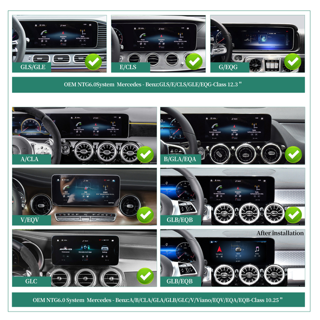 Hualingan Android Retrofit Adapter for Mercedes W177 V177 Z177 MBUX NTG 6.0, Wireless Apple CarPlay Android Auto, Full-Screen Phone Mirror, Split-Screen, Google Play, 360° & Backup Camera Support 
