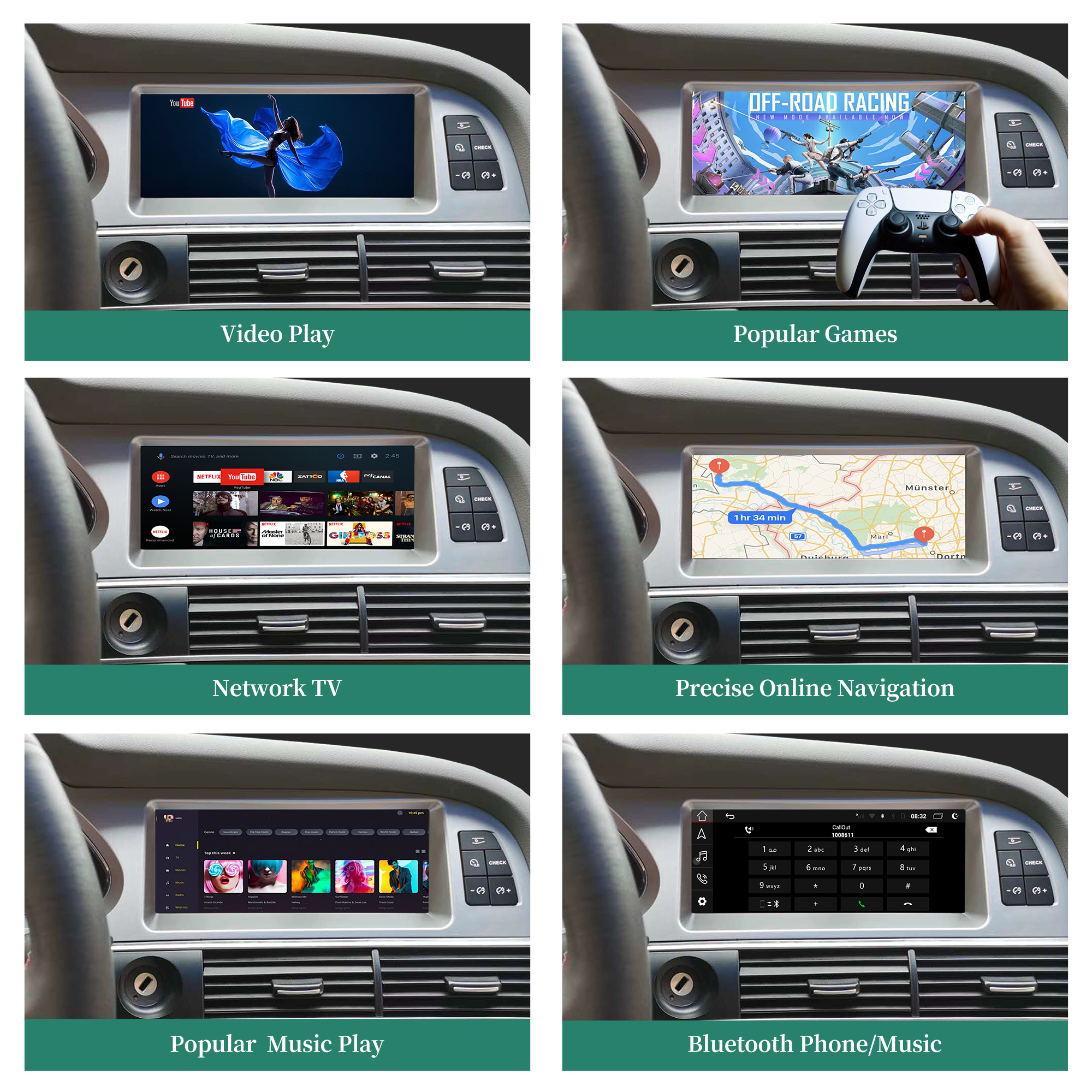 Hualingan HLA-8872 Audi A6 C6 MMI 8.8 Inch Touch Screen Upgrade video