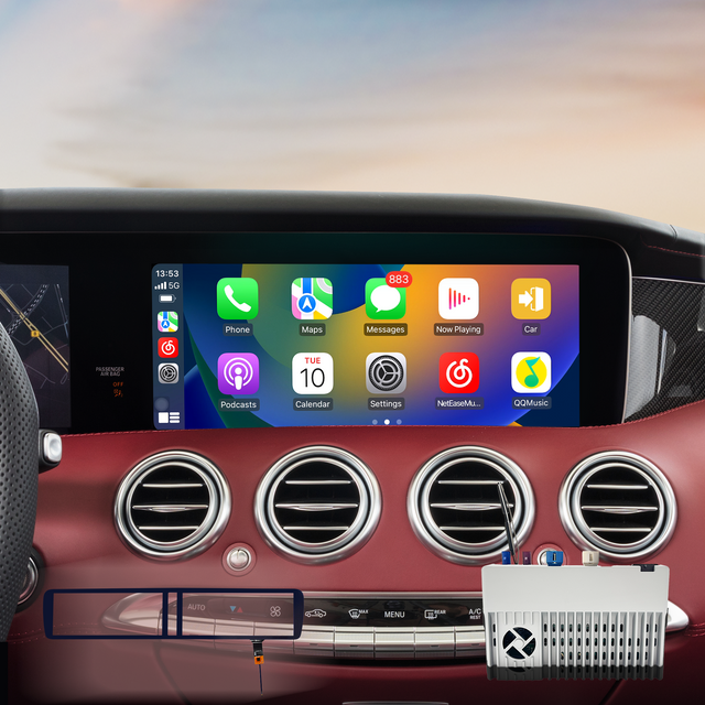 Hualingan 3 in 1 Android OS Adapter for Mercedes-Benz S-Class NTG 5.0,5.1,5.2 (W222,V222,X222,VV222,A217,C217) Wireless Apple CarPlay & Android Auto,Mirror Link,Full Screen Mirroring,Google Maps