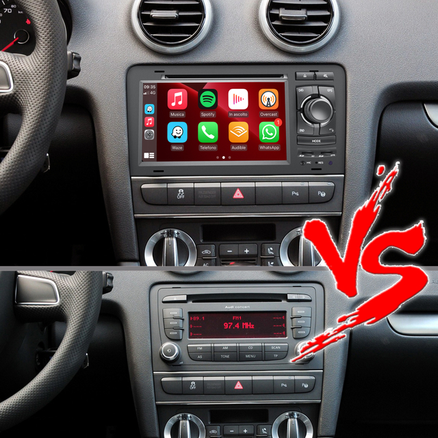 Hualingan Audi A3 S3 RS3 8P Android Radio Head Unit 7 inch TouchScreen Car Stereo Upgrade Car GPS Navigation DVD Car Player Android 11 wireless Apple CarPlay Fullscreen Audroid Auto 4G Wifi