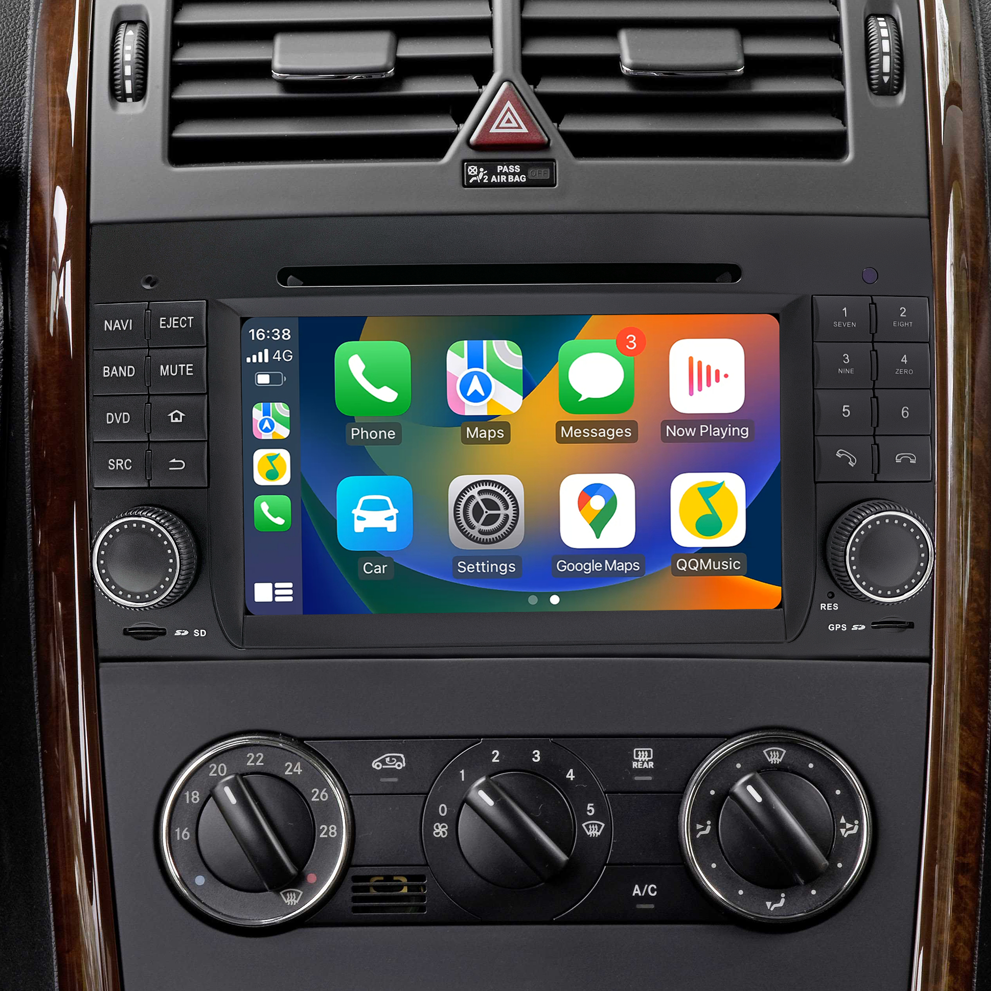 Android 13 Autoradio Mercedes A-Klasse W169 B-Klasse W245 - 9 Inch 2G+64GB Met CarPlay, Android Auto En Navigatie