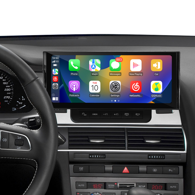 Audi A6 C6 MMI 2G Android Display Upgrade 10.25 Inch Multimedia Touch MOST,Wireless Apple CarPlay Android Auto Screen Mirror 4G Wi-Fi Navigation Google Maps Netflix Spotify Prime Video Twitch Tumblr 