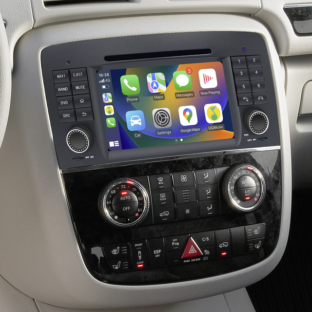 Mercedes W251 Radio R280 R300 R320 R350 R500 R63 Double Din Stereo Kit Upgrade 7 Inch TouchScreen Apple CarPlay Android Auto Mirror Link Android 13 GPS Navigation DVD Supports Install Backup Cameras