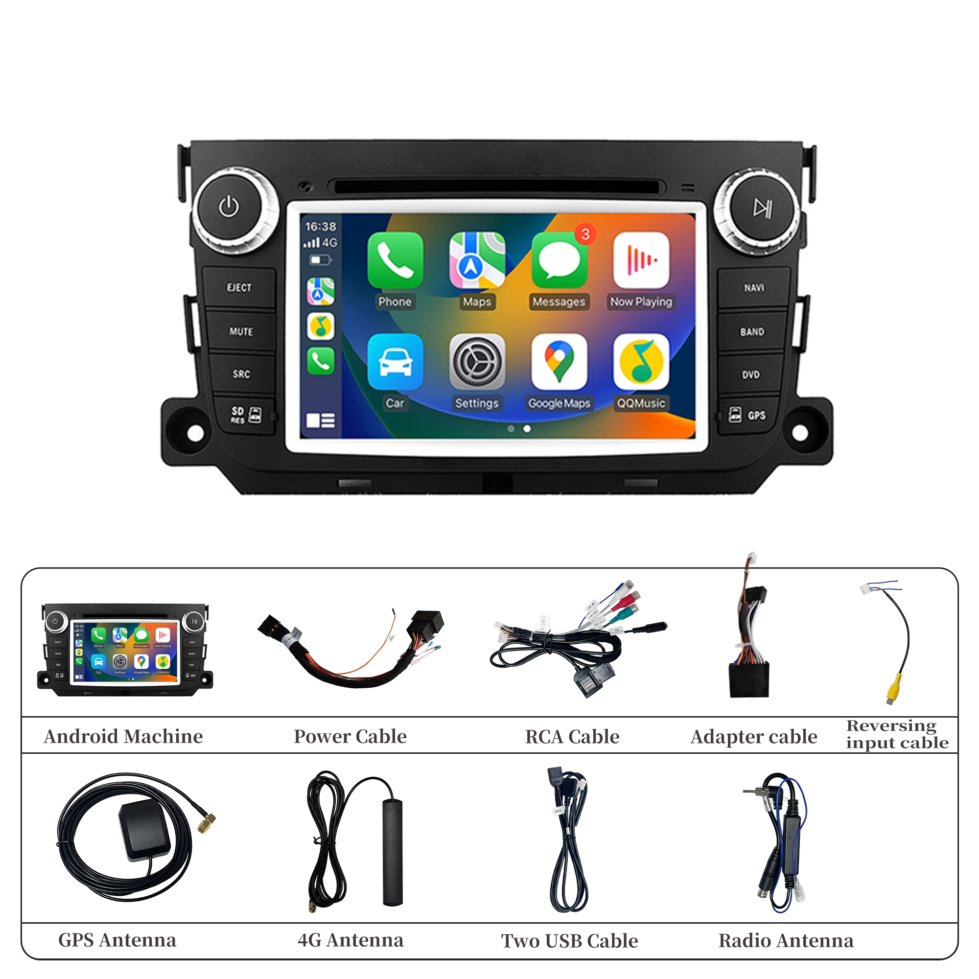 Hualingan hla-8837 Mercedes Smart Fortwo Forfour Radio Replacement（配件包）