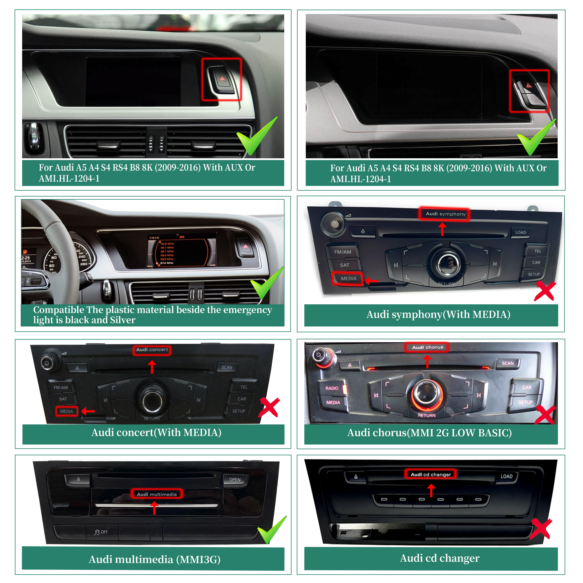 Touch Screen Upgrade 12.3 inch Install for Audi A4 S4 A5 S5 8B MMI 3G Wireless Apple Car Play Android Auto iPhone Mirror Full Screen Android 13 App Netflix Spotify Prime Video Reddit Twitch Waze Games