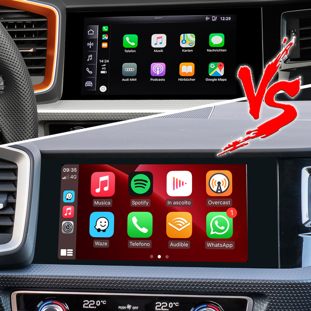 Apple CarPlay Android Auto Adapter for Audi A1 S1 Q3 SQ3 RSQ3 MIB2P MIB3 Wired To Wireless Mirror Link GPS Navigation Android 13 Apps Netflix Spotify Prime Video Reddit Twitch Waze Games Siri