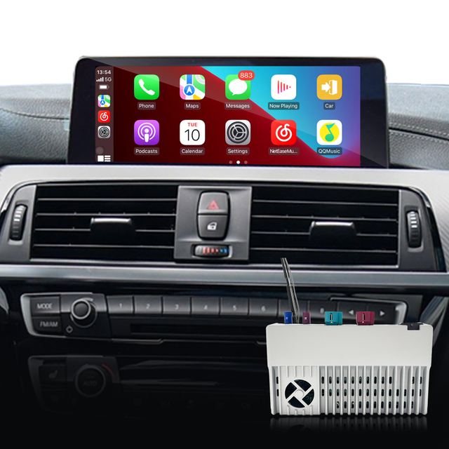 Hualingan CarPlay Adapter for BMW 3 NBT EVO iD6 M3 F30 F31 F32 F80 Apple CarPlay Android Auto Screen Mirror on 8.8/10.25 iDrive Screen Access Android Apps Google Maps Spotify Netflix Block Blas