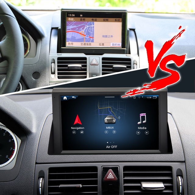 Hualingan Mercedes C-Class NTG4.0 C204 S204 W204 Screen Upgrade 8 inch Touch Android 12 Wireless Apple CarPlay Full Screen Android Auto Mirror GPS Navi Wifi 4G Rear Camera