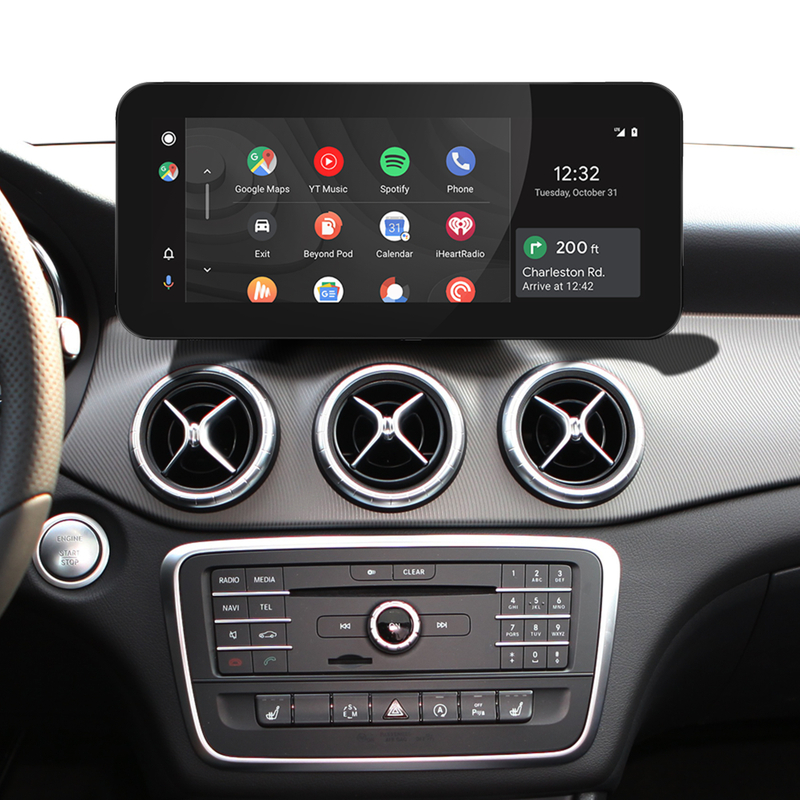 Hualingan 10.25 Touch Screen Upgrade for Mercedes NTG 4.5 and 4.7 A-Class W176 (AUX AMI) Add Wireless Apple CarPlay Android Auto Split Screen Android Apps Navigation Netflix Spotify Backup Cameras