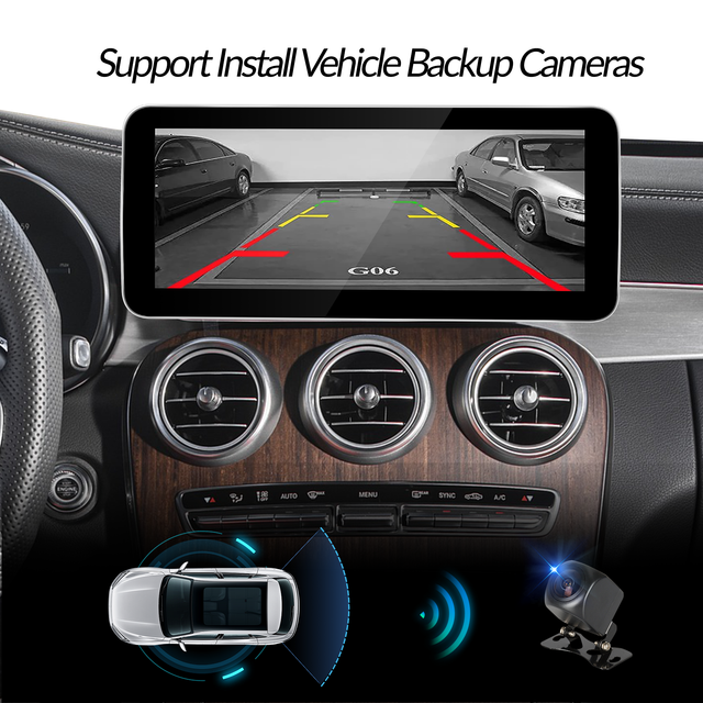 Mercedes C Class 10.25 Android Screen for 7/8 inch NTG 5.5 W205 C205 S205 Apple CarPay Android Auto Support Apps Mirroring Full Screen Netflix YouTube Spotify Navigation Google Maps Vehicle Cameras 