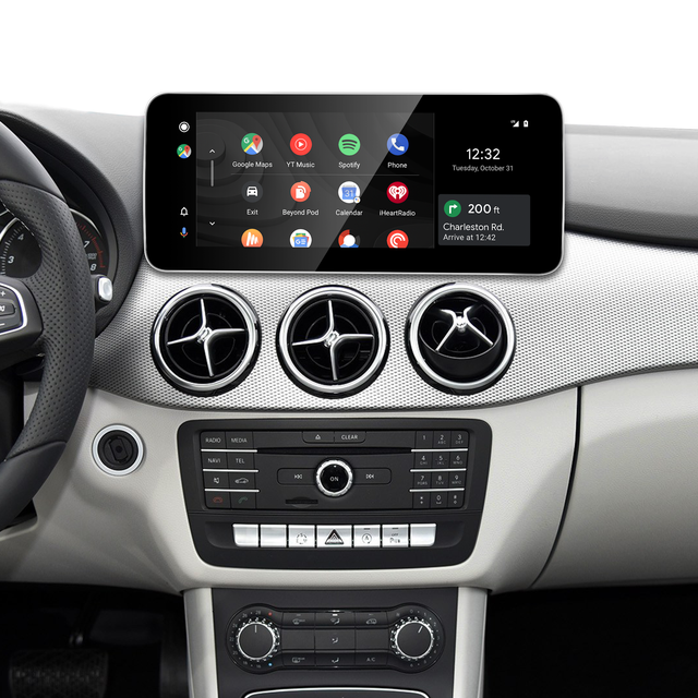 10.25 Mercedes Touch Screen Upgrade CLA Class C117 NTG 5.1/5.2 Apple CarPlay Wireless Android Auto Android Apps Navgation Google Maps Watch TV Spotify YouTube Vehicle Cameras Bluetooth Calls Wifi