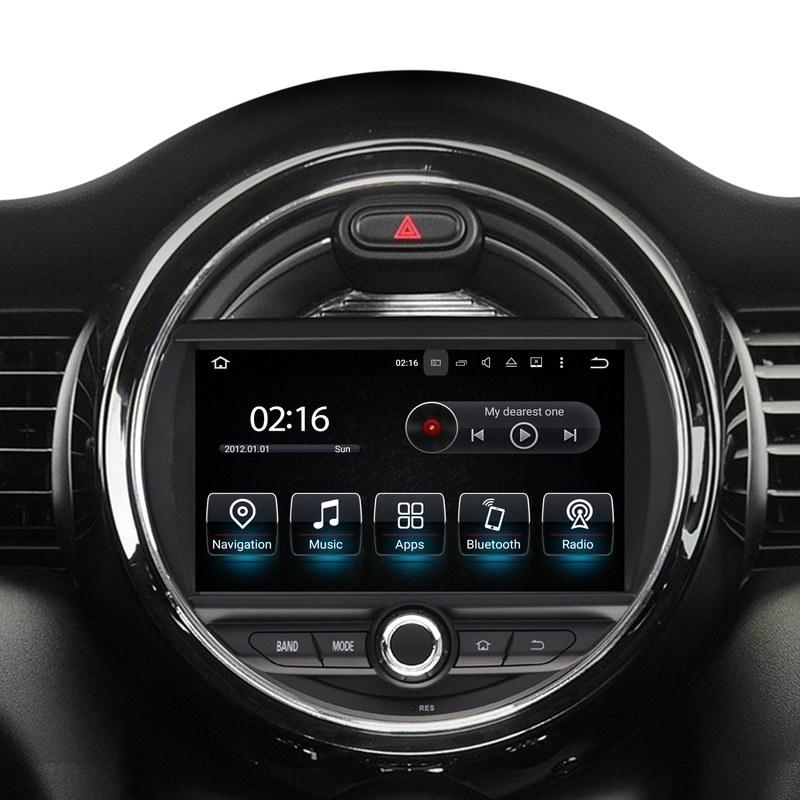 Mini Cooper F54 Apple CarPlay install 7-inch Android Touch Screen Wireless Android Auto Netflix Navigation Vehicle Cameras Download Android Apps Games Music Movies TV Receive Calls Via Bluetooth