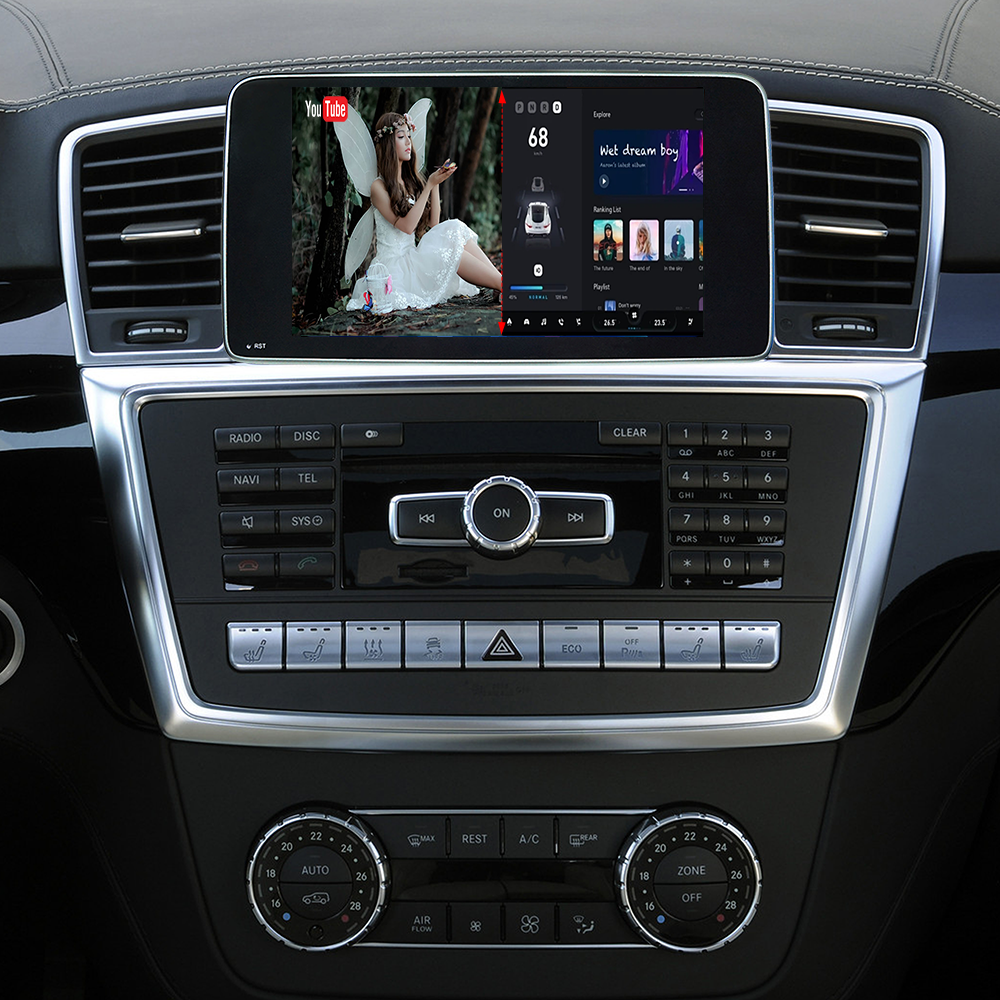 Mercedes NTG 4.5/4.7 GL X166 ML W166 Apple CarPlay Upgrade 9 inch Androdi Screen Android Auto Full (Split) Screen Mirroring App Netflix Spotify Wi-Fi USB Navigation Google Maps Vehicle Cameras 
