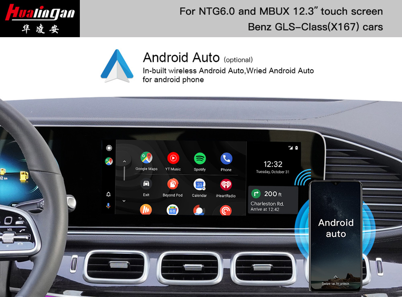 MBUX CarPlay Full Screen Mercedes GLS X167 Android 12 Car Ai BOX from