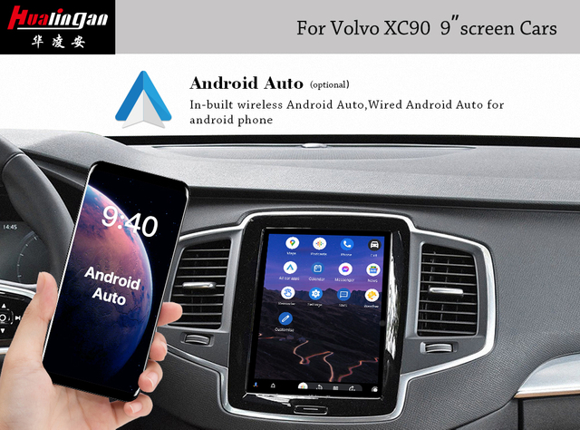 Volvo XC90 Wireless CarPlay Adapter Android 13 64G 128G Android Auto Full Screen for 9" Touch Screen Android Interface USB Vehicle Backup Cameras
