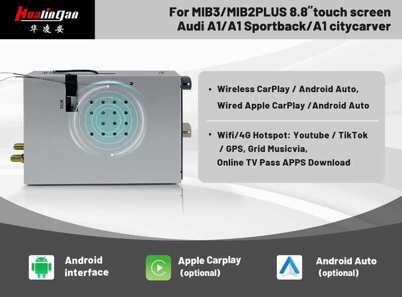 CarPlay AI BOX Audi A1 MIB2 Wireless Apple CarPlay Full Scree Android
