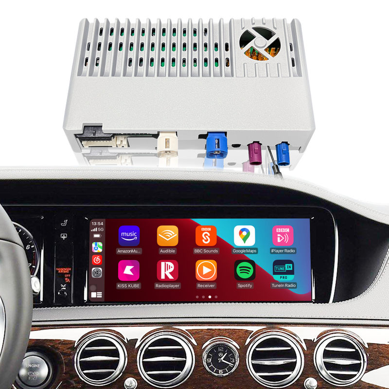 Hualingan 3 in 1 Apple CarPlay Adapter for Mercedes-Benz S-Class NTG 5.0,5.1,5.2 (W222,V222,X222,VV222,A217,C217) Android OS & Android Auto Wireless,Waze,Games,Music,Netflix,TikTok,Backup Cameras