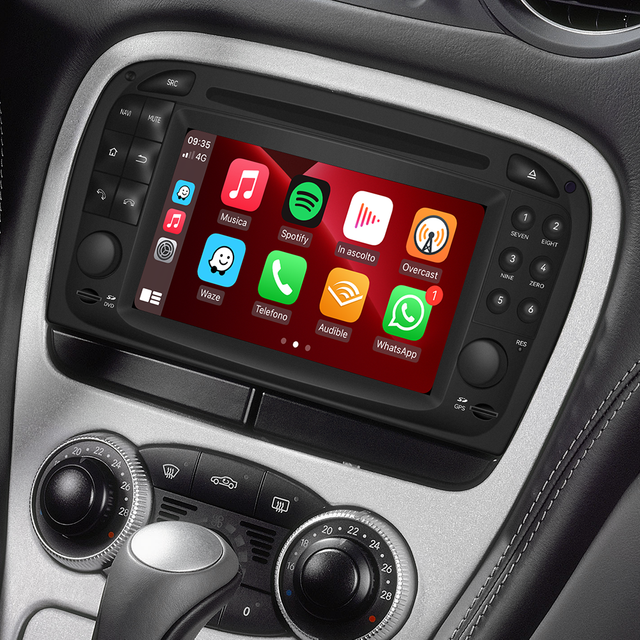R230 Radio Upgrade Car Stereo Installation Kit for Mercedes SL SL350 SL500 SL600 SL55 SL65 6.2 TouchScreen Wireless Apple Carplay Andriod Auto Full Screen MirrorLink DVD Wifi 2001,2002,2003,2004,2005