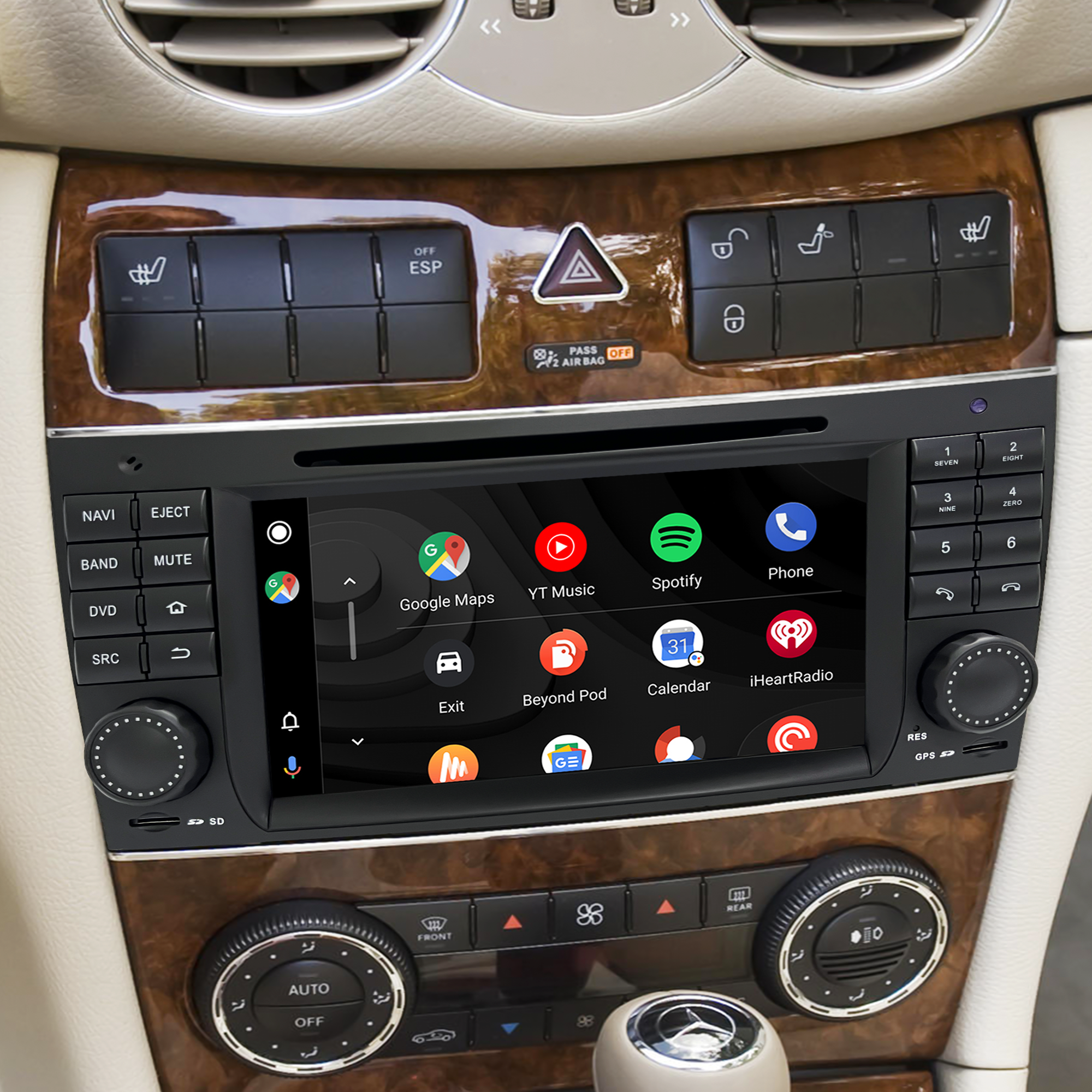 Hualingan Android Radio 7” Mercedes W209 C209 W219 C219 NTG1 NTG2 NTG2.5 DVD TouchScreen Upgrade Apple CarPlay Android Auto Fullscreen Mirror Bluetooth Music Multimedia Head Unit Wifi 