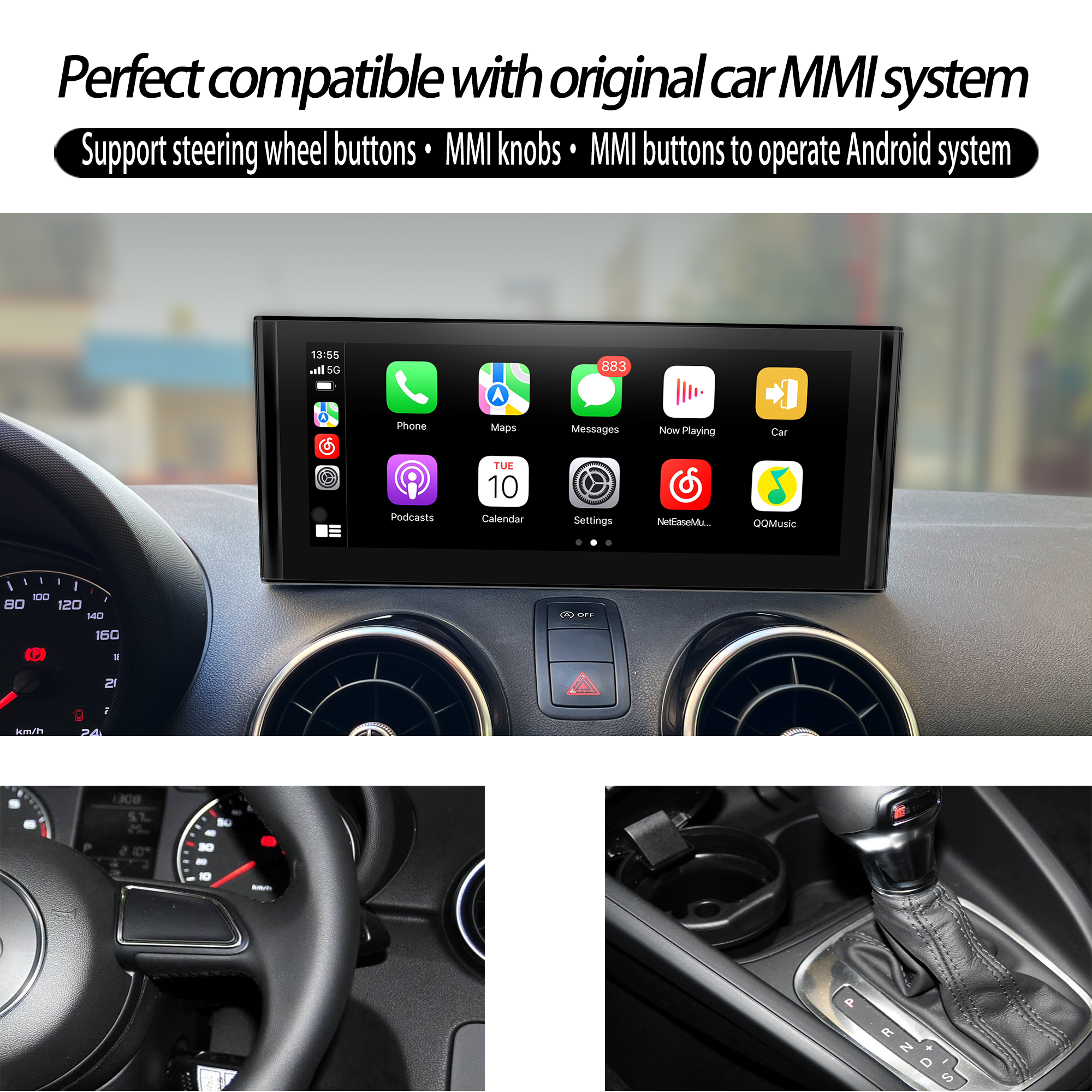 hualingan hla-1061 audi a1 s1 radio android 13 中控