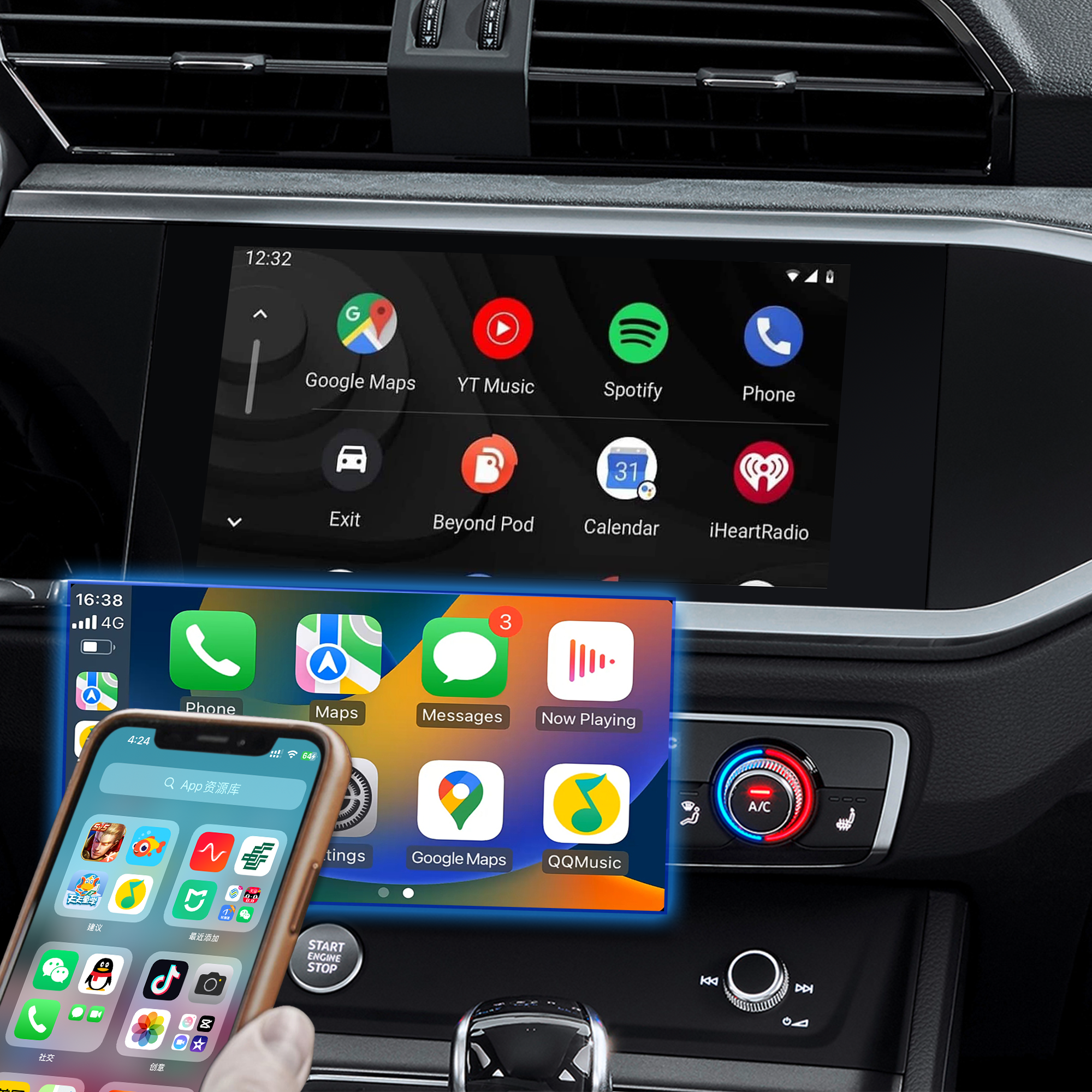 Hualingan hla-310 apple carplay android auto Audi Q3 SQ3 RS Q3