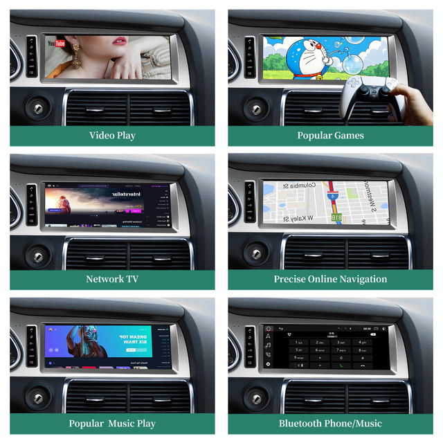 Hualingan Android Multimedia Retrofit Kit for Audi Q7 SQ7 RSQ7 MMI 3G(LHD)10.25 Touch Screen Mirror,Apple CarPlay Android Auto Apps Navigation Google Maps Netflix YouTube Spotify TikTok Reddit Games