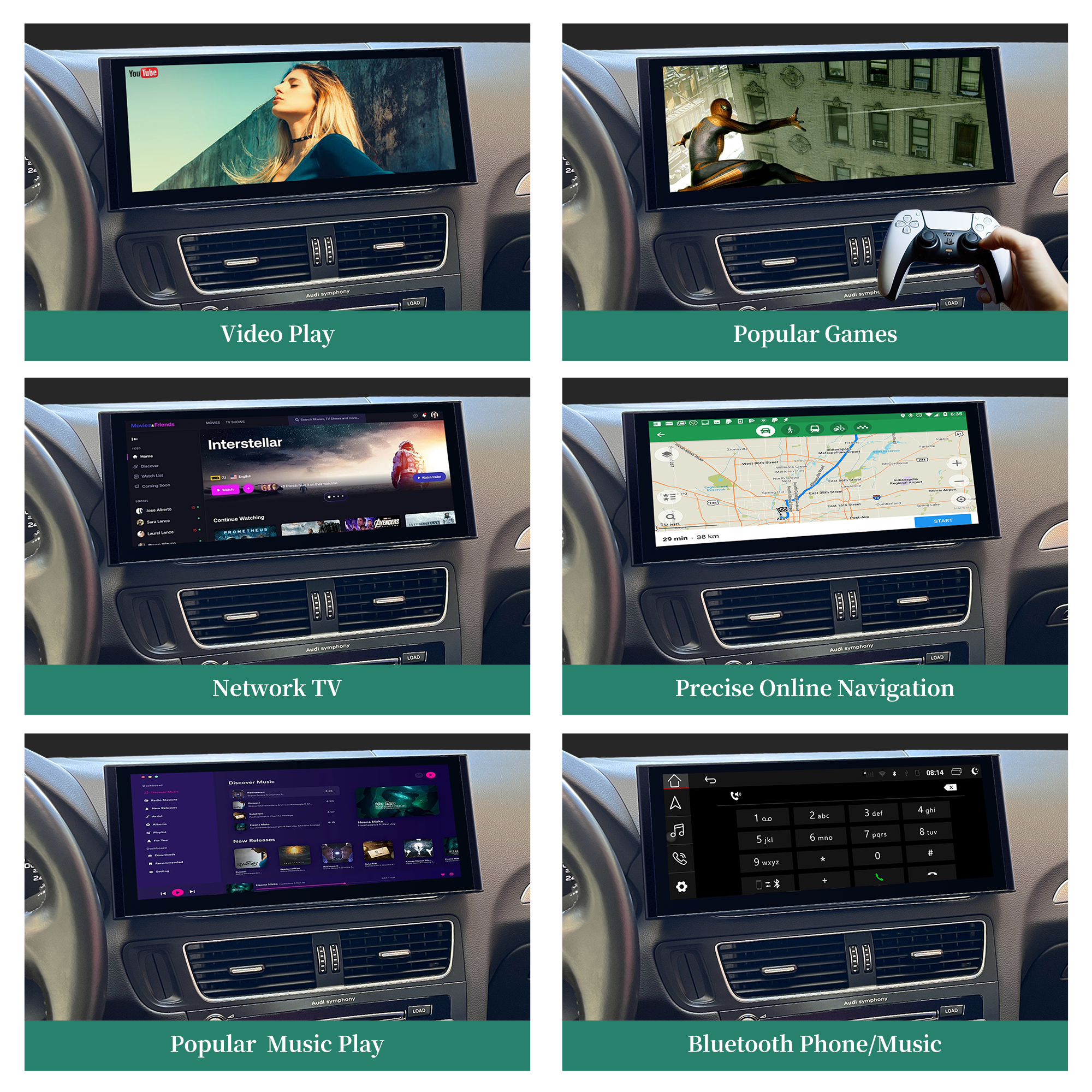 hualingan 1305 Audi Q5 SQ5 RSQ5 android auto apple carplay