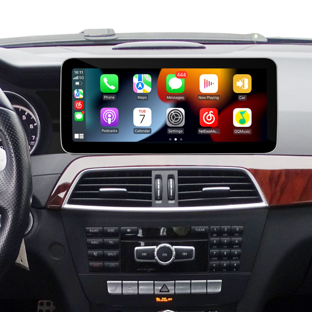Mercedes NTG4.5 NTG4.7 Android Auto for W204 C204 S204 Stereo 10.25 Touch Screen Mirror Wireless Apple CarPlay Android 14 Apps Navigation Netflix Spotify Facebook YouTube WhatsApp Reverse Camera 