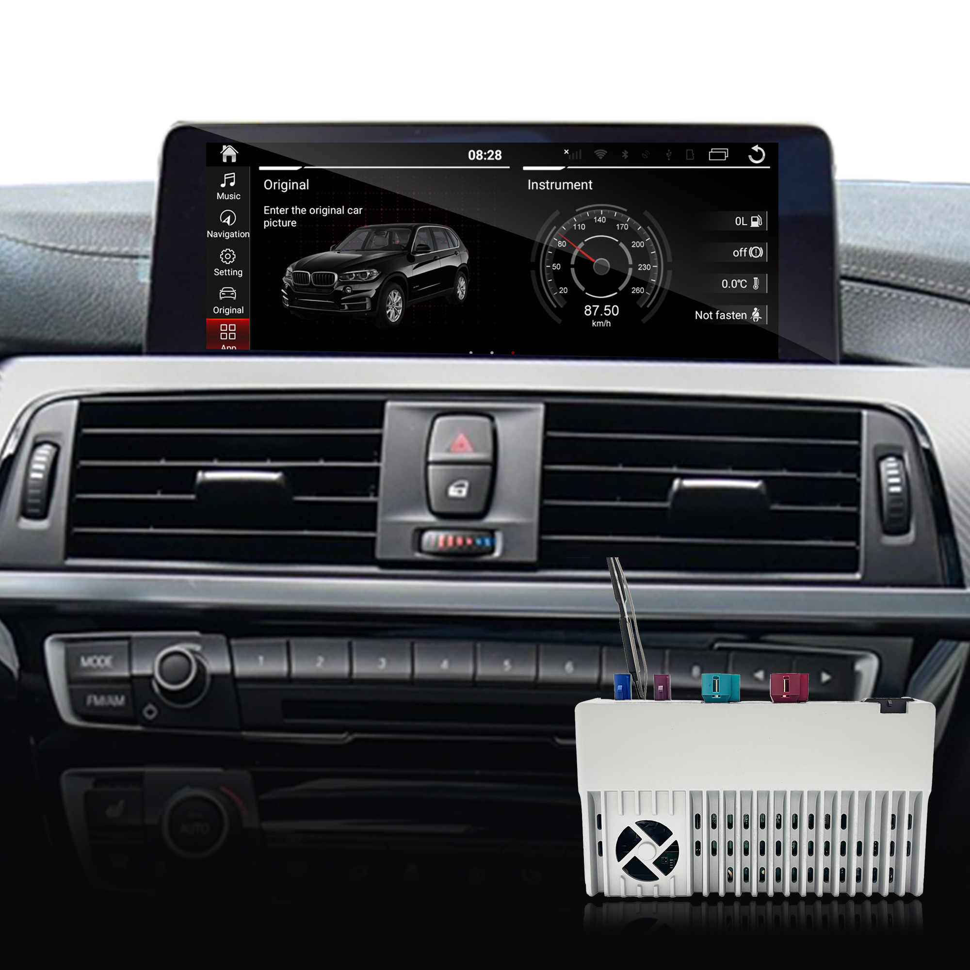Hualingan CarPlay Adapter for BMW 3 NBT EVO iD6 M3 F30 F31 F32 F80 Apple CarPlay Android Auto Screen Mirror on 8.8/10.25 iDrive Screen Access Android Apps Google Maps Spotify Netflix Block Blas