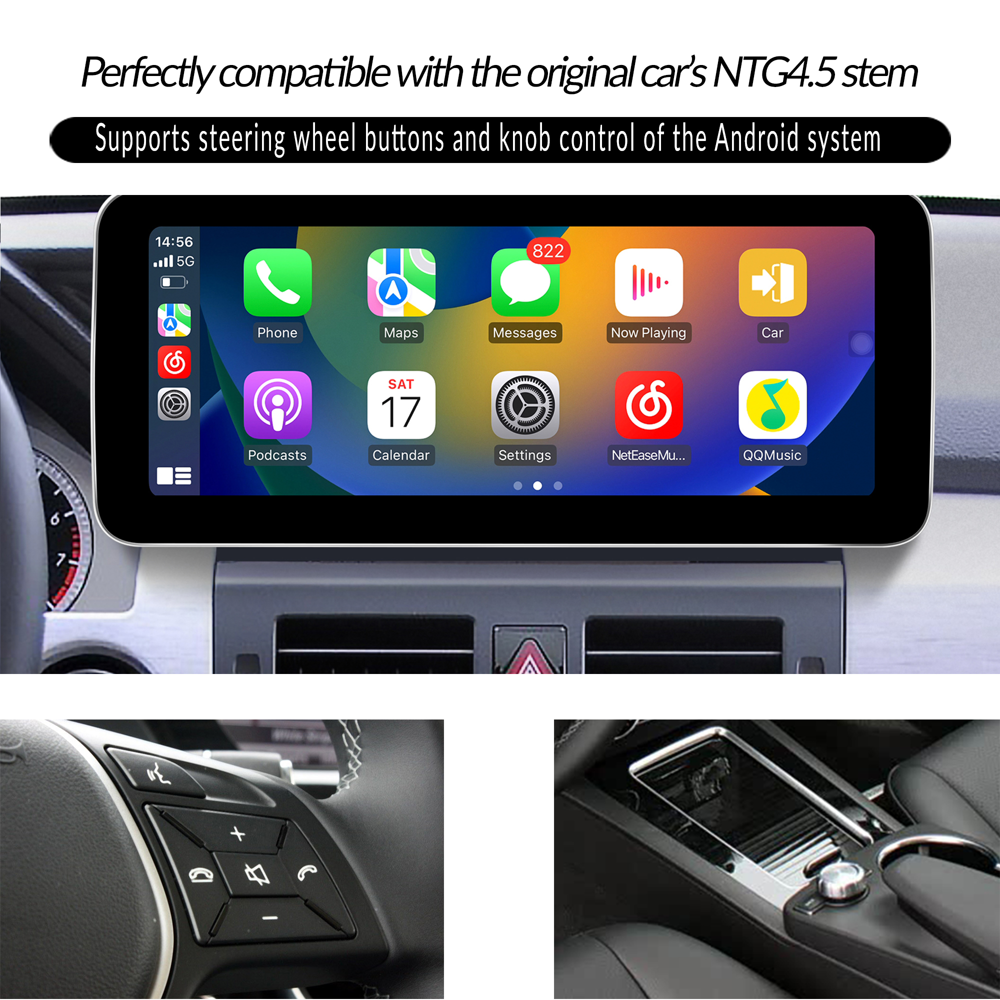 hualingan hla- 1211-1 hla-1009-1 Mercedes GLK X204 carplay方向盘