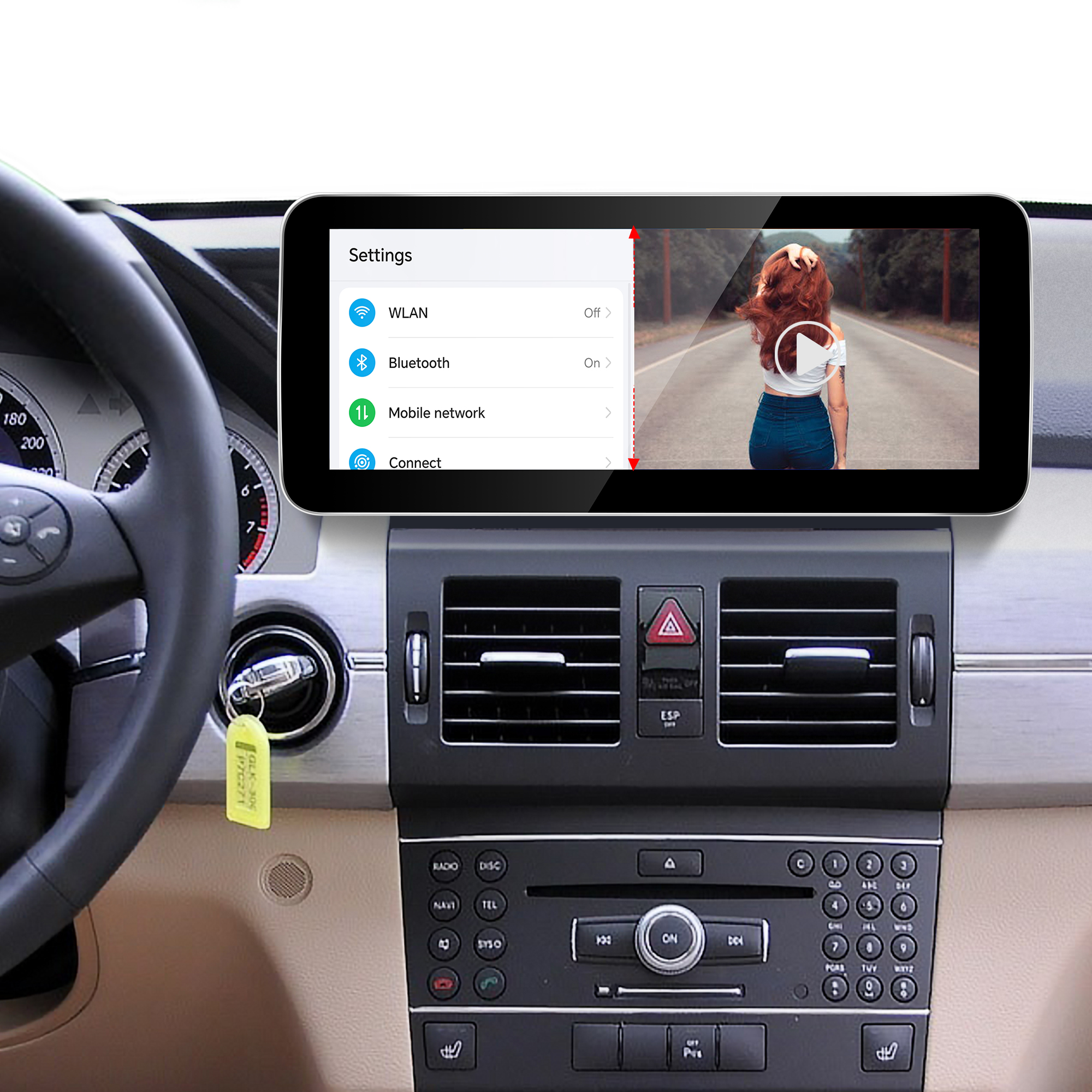 Hualingan 12.3 Touch Screen CarPlay For NTG 4.0 Mercedes GLK X204 Add Wireless Apple CarPlay Android Auto Android Apps Navigation Google Maps Netflix Spotify Facebook Twitter Instagram Backup Cameras