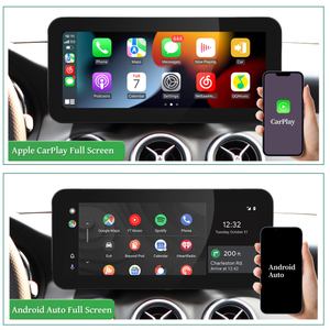 Hualingan 12.3 Touch Screen Upgrade for Mercedes NTG 4.5 and 4.7 A-Class W176 Add Wireless Apple CarPlay Android Auto Split Screen Android Apps Navigation Google Maps Netflix Spotify Backup Cameras