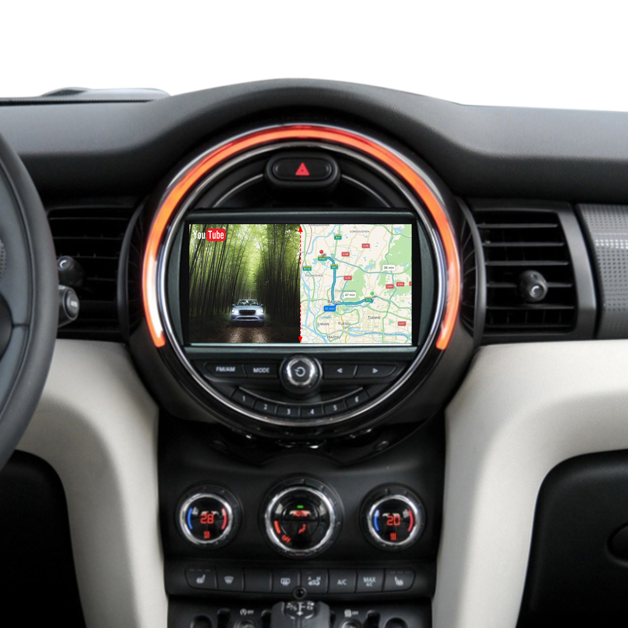 6.5 Mini Cooper NBT F54 Apple CarPlay Upgrade 7-inch Touch Screen Wireless Android Auto Netflix Navigation Google Maps Vehicle Cameras Android Apps Games Music Movies TV Receive Calls Via Bluetooth