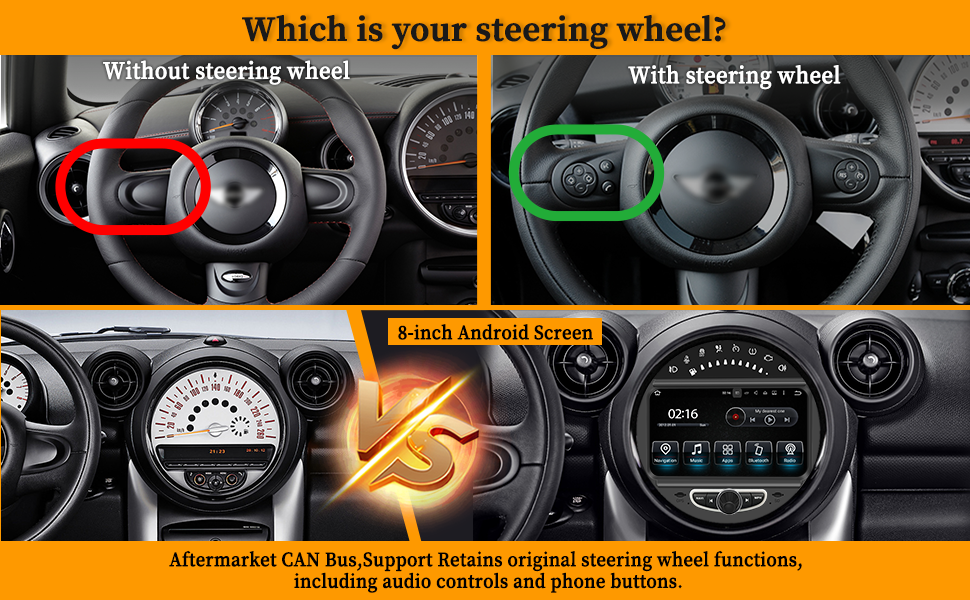 Hualingan hla-8835 mini cooper steering wheel