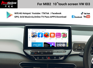 Hualingan Volkswagen ID.3 Apple CarPlay Wireless Android Auto App 10.1”1560*700 Touch Screen Upgrade Full Screen Mirror Android 12 Wifi Video Google Maps Rear Camera Car Play 