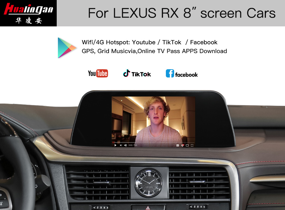 Lexus RX 350 RX 450h 8 /12.3 inch Screen Upgrade CarPlay Ai BOX Android 12 Android Auto Fullscreen Mirroring Wifi Video in Motion Navigation Maps Reversing Camera Video Interface 