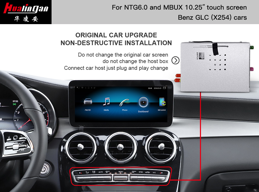GLC MBUX Mercedes X254 Wireless Apple CarPlay Full Screen Android Adaptor Androdi Auto Wifi 4g Google Mpas Camera (Front /Rear）
