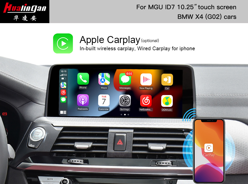 G02 BMW X4 Apple CarPlay BMW IDrive Screen Mirroring Android Software Update Hualingan Navigation Android Auto Full Scree Front Camera Qualcomm 665 Wi-Fi