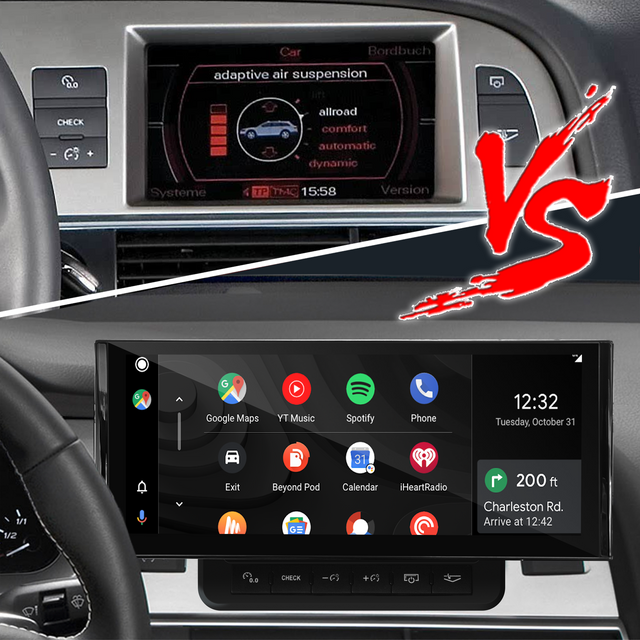 Audi A6 C6 MMI 2G Android Display Upgrade 10.25 Inch Multimedia Touch MOST,Wireless Apple CarPlay Android Auto Screen Mirror 4G Wi-Fi Navigation Google Maps Netflix Spotify Prime Video Twitch Tumblr 