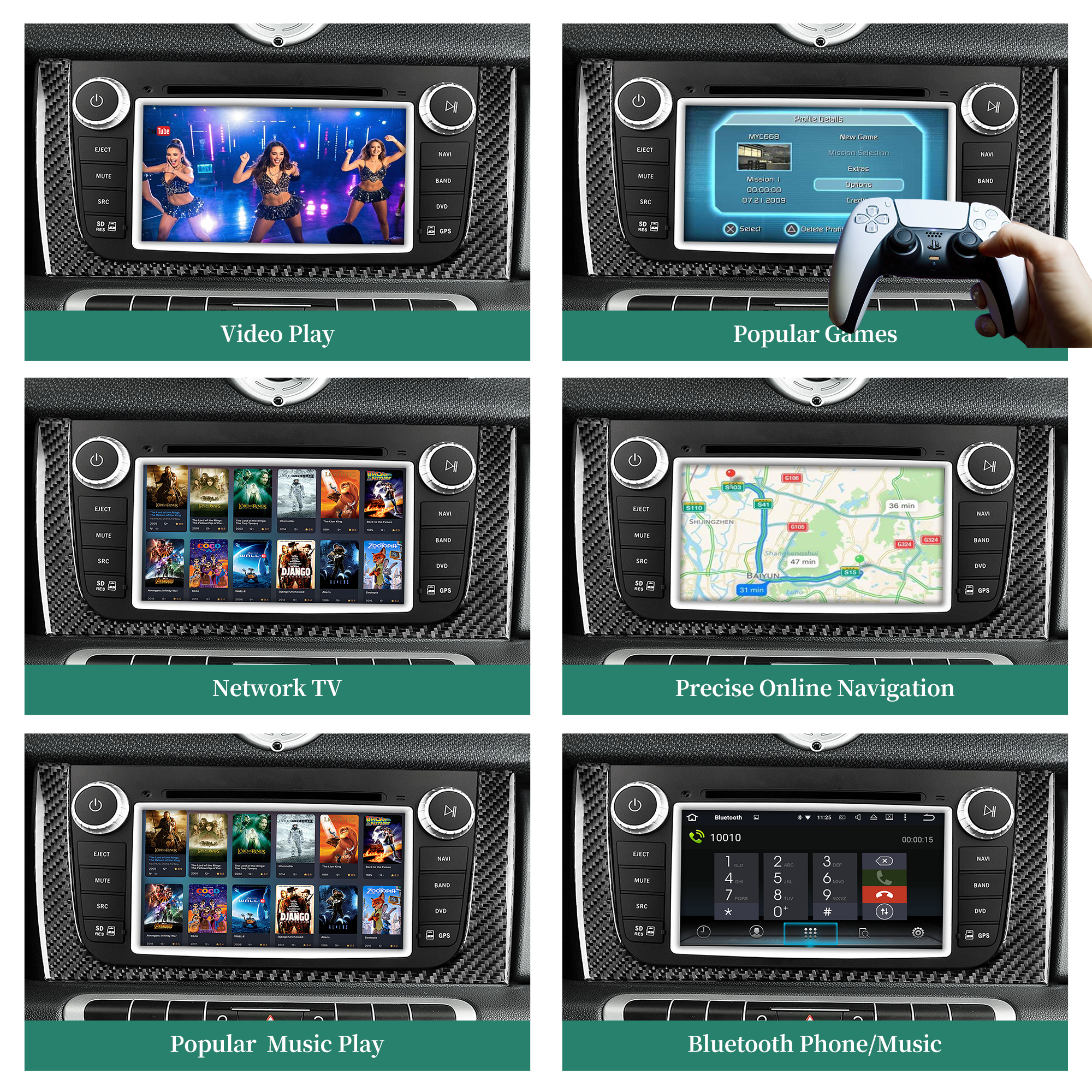 Hualingan hla-8837 Mercedes Smart Fortwo Forfour Radio Replacement 小功能中控
