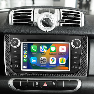 Mercedes Smart Fortwo Forfour Radio Replacement 7 Inch TouchScreen Stereo Dash Kit Apple CarPlay Android Auto Mirror Link Android 13 GPS Navigation DVD WiFi Backup Cameras Bluetooth Netflix Spotify