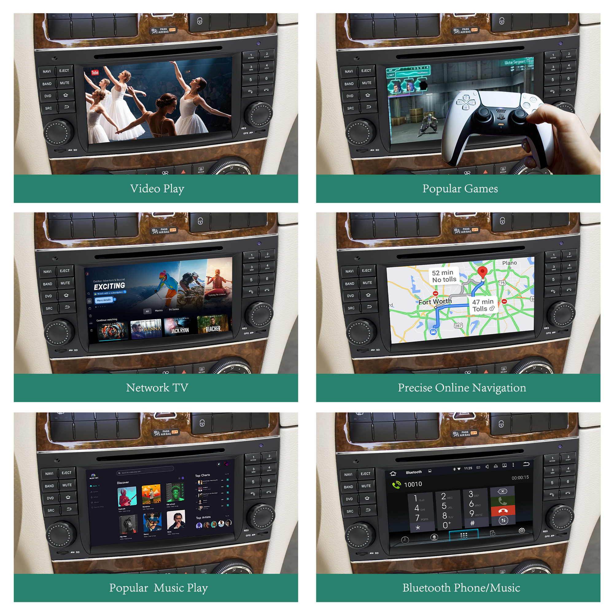Hualingan HLA-8812 7 inch TouchScreen Radio Dash Kit for Mercedes CLK-W209 CLS-W219 Video