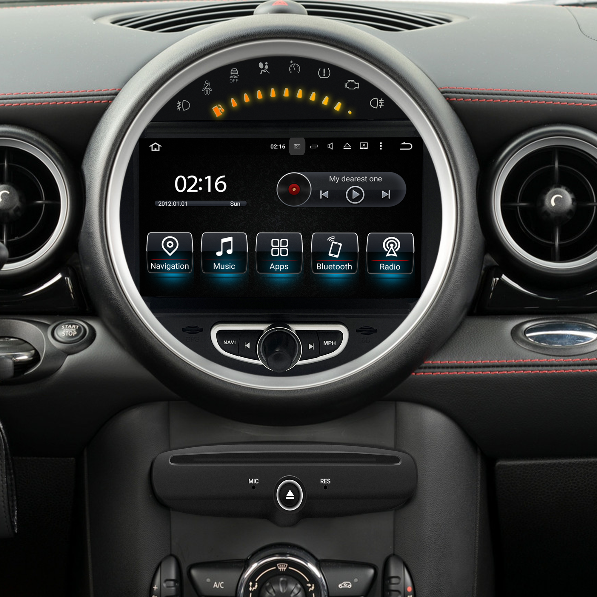 Auto Radio Mini Cooper Replacement Mini One JCW R55 R56 R57 R58 R59 R60 R61 8in Touch Screen Android 13 Wireless CarPlay Android Auto Netflix Full Screen Mirror Link Backup Cameras GPS Navi DVD RDS BT