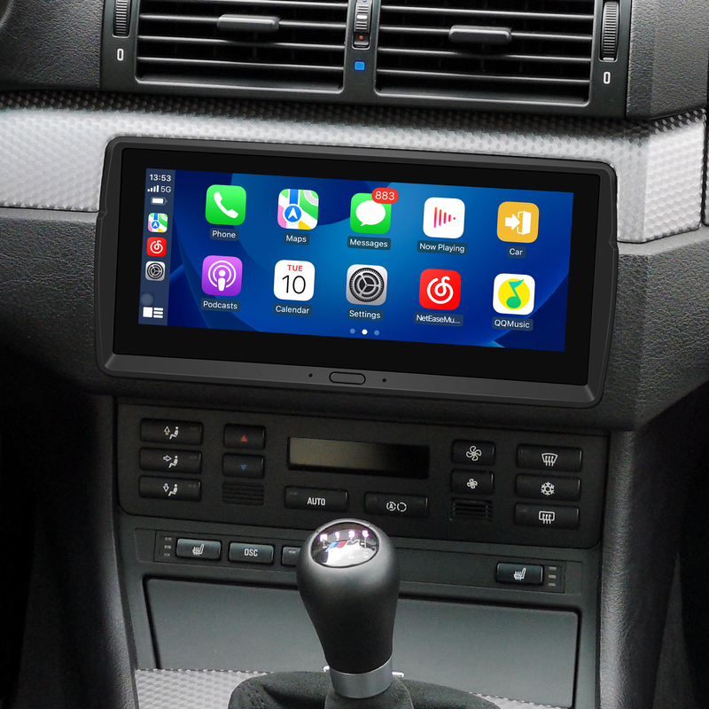 8.8 inch E46 Touch Screen Head Unit for BMW 3 Series 1998, 1999, 2000, 2001, 2002, 2003, 2004, 2005, 2006 Radio Replacement Android 13 Wired Apple CarPlay Android Auto WiFi Backup Cameras