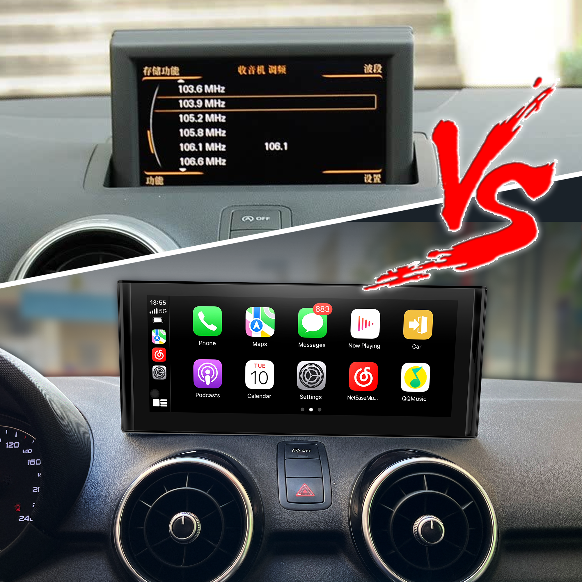 hualingan hla-1061 audi a1 s1 radio android 13 pk