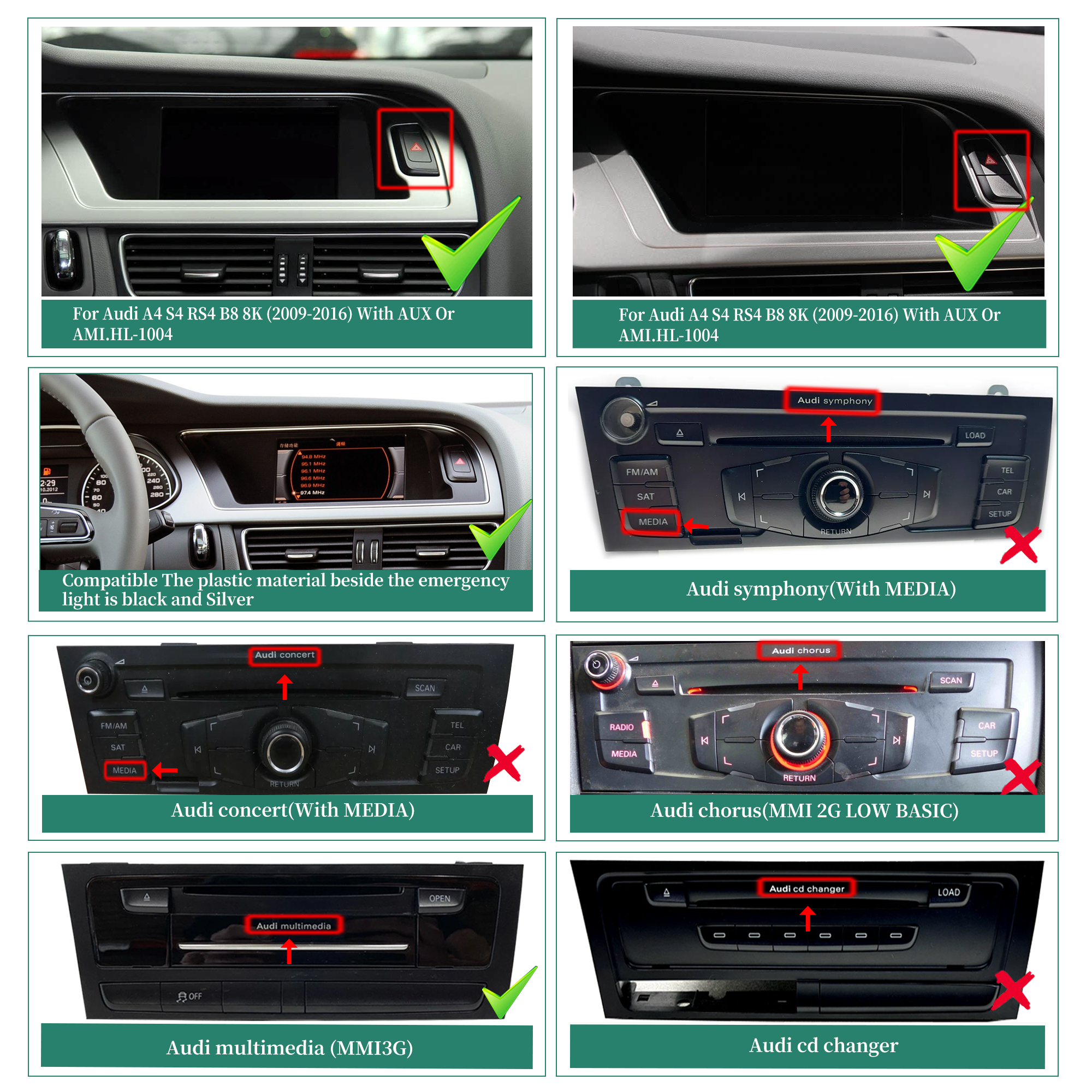 Audi MMI 3G Android Auto A5 S5 RS5 A4 S4 RS4 B8 10.25 Touch Screen Apple CarPlay Radio Stereo Android 13 Mirror Netflix Spotify Navigation Google Maps Peacock Hulu WiFi