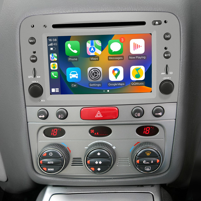 Alfa Romeo GT 147 Stereo Upgrade 7 inch Touch Screen Radio Apple CarPlay Android Auto Netflix Spotify Android 13 DVD Navigation WiFi Backup Cameras Games Prime Video ReeIShort