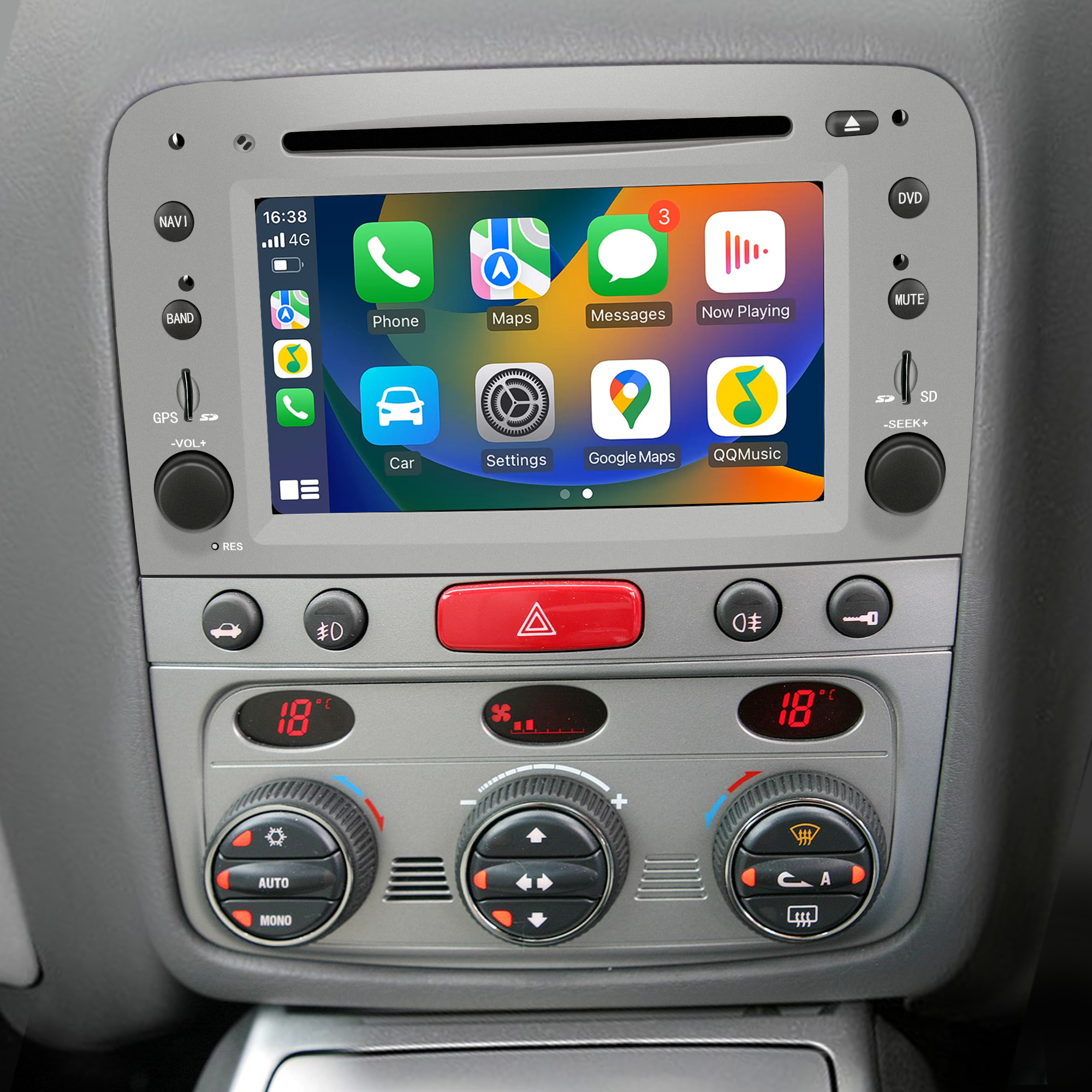 Alfa Romeo GT 147 Stereo Upgrade 7 inch Touch Screen Radio Apple CarPlay Android Auto Netflix Spotify Android 13 DVD Navigation WiFi Backup Cameras Games Prime Video ReeIShort