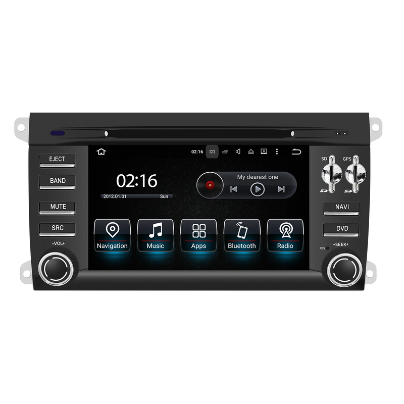 Porsche Cayenne Stereo Upgrade 6.2 Touch Screen Autoradio CarPlay Android Auto Mirror Netflix Spotify Android 13 Apps Navigation Games Music Apple Maps Backup Cameras DVD WiFi